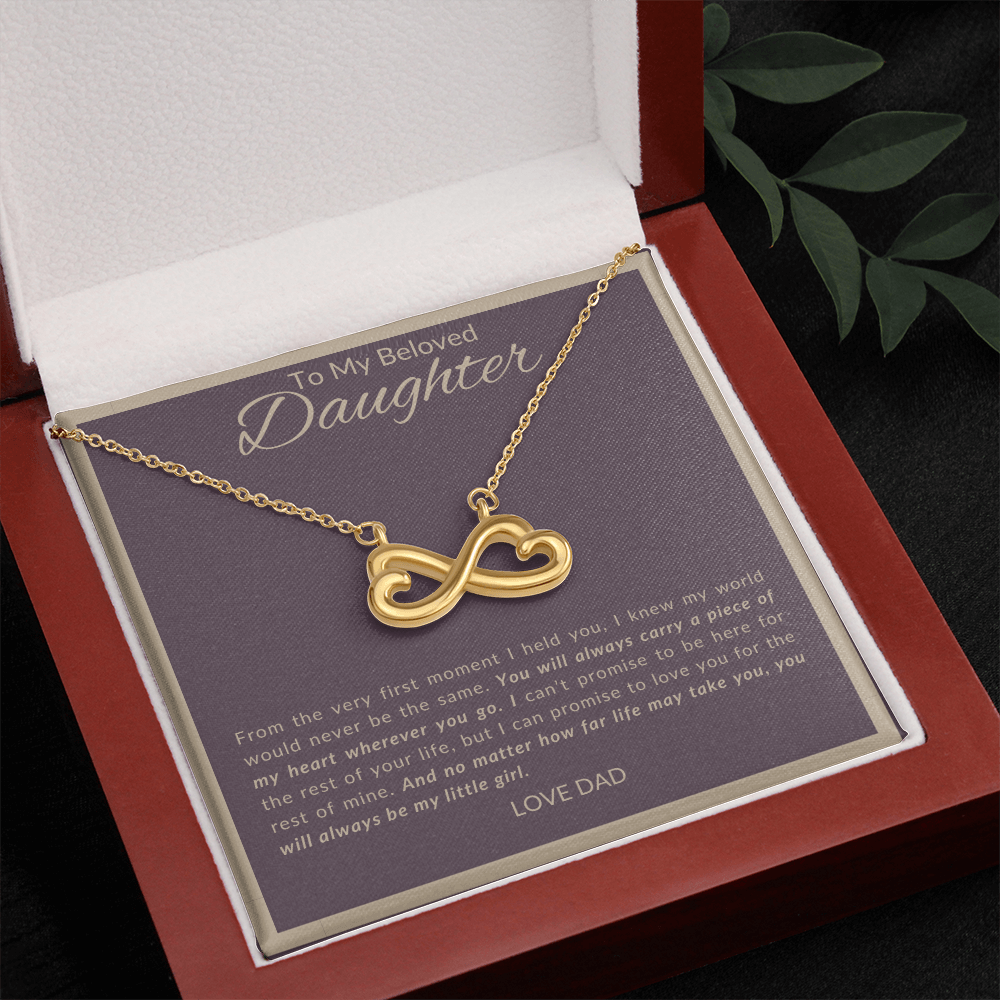 To My Beloved Daughter Necklace From Dad | Infinity Heart Gift