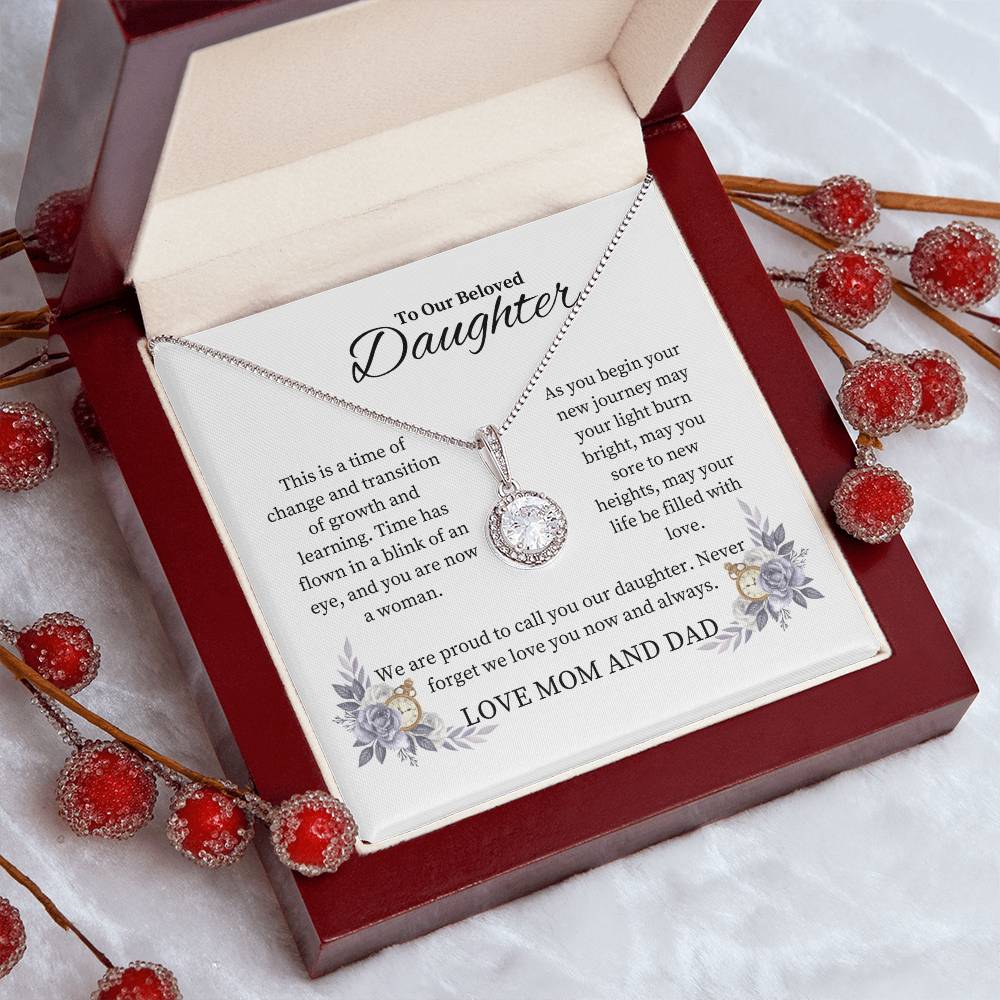 To Our Beloved Daughter Eternal Hope Necklace Love Mom and Dad