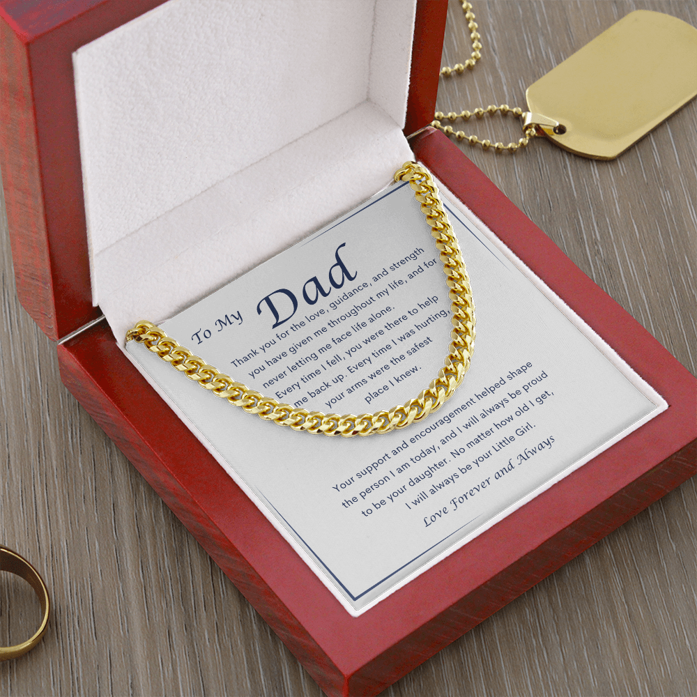 To My Dad – A Daughter's Love - Cuban Link Chain Necklace Gift