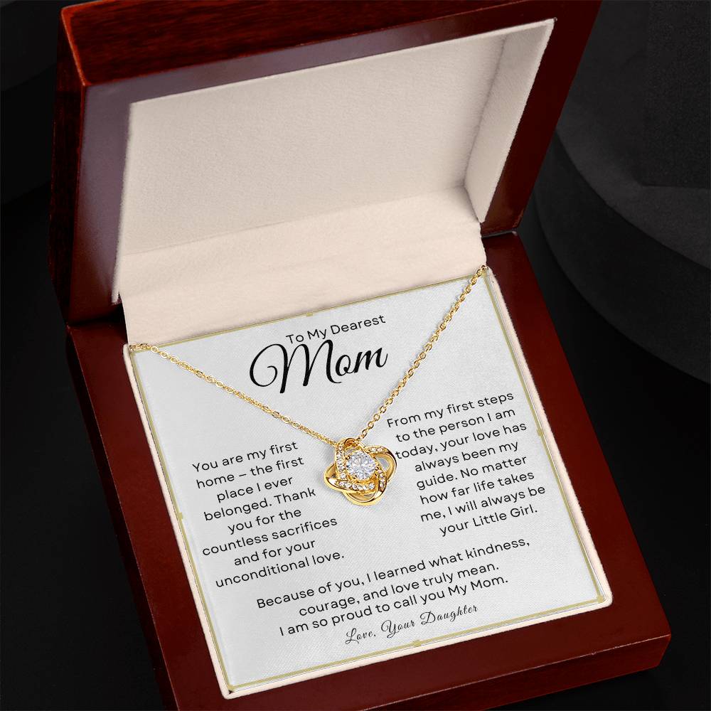 To My Dearest Mom - Love Knot Necklace from Daughter