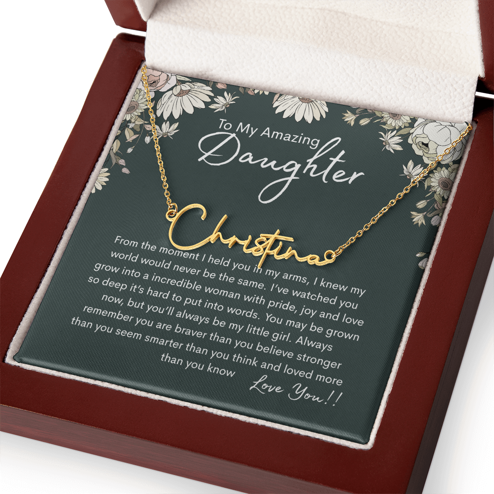 To My Amazing Daughter Personalized Name Necklace From Mom - need to redo and then delete