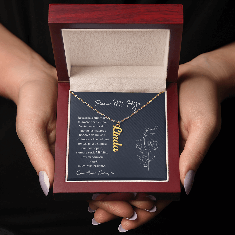 Para Mi Hija – Collar Personalizado con Nombre | Regalo de Mamá lleno de Amor