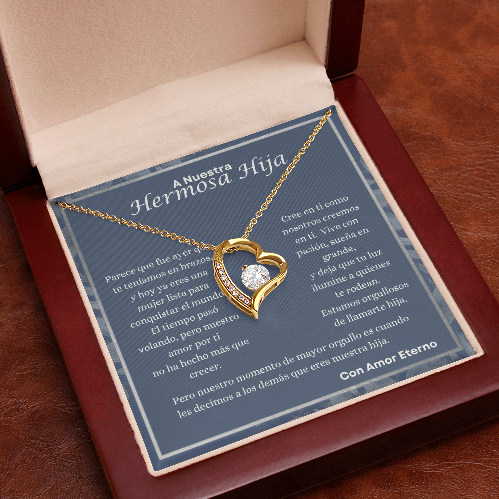 A Nuestra Hermosa Hija Collar de Amor Eterno | Regalo de Amor y Orgullo