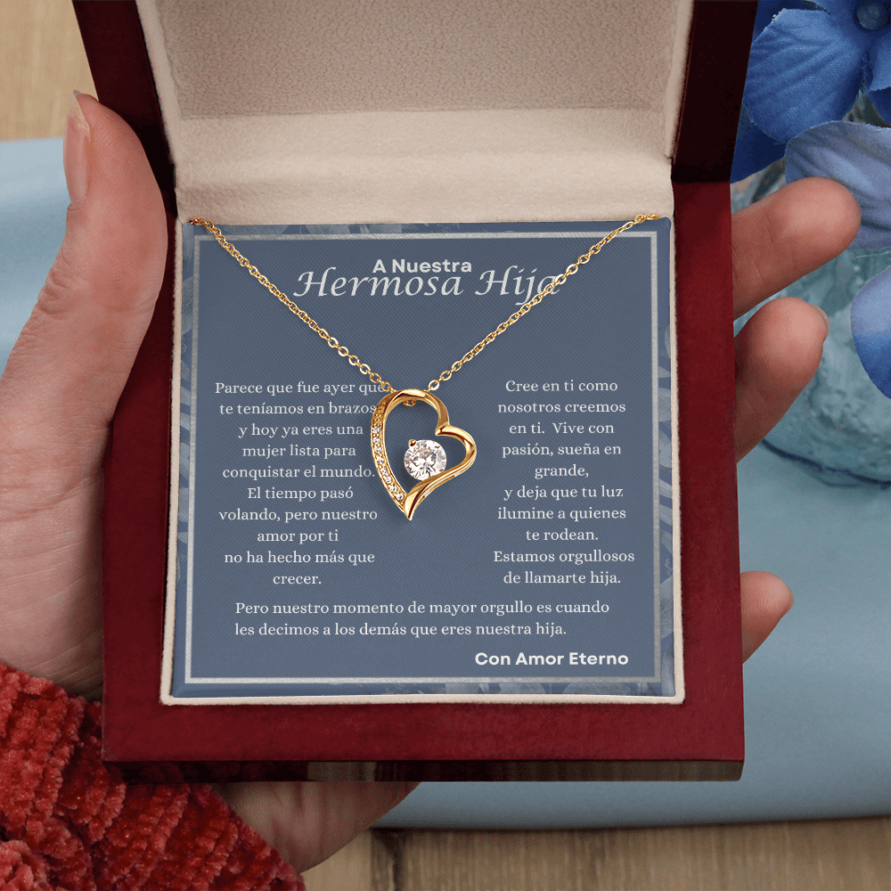 A Nuestra Hermosa Hija Collar de Amor Eterno | Regalo de Amor y Orgullo