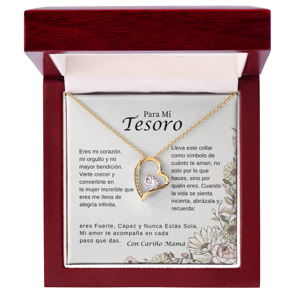 Para Mi Tesoro – Collar Corazón Brillante | Regalo Inspirador de Mamá