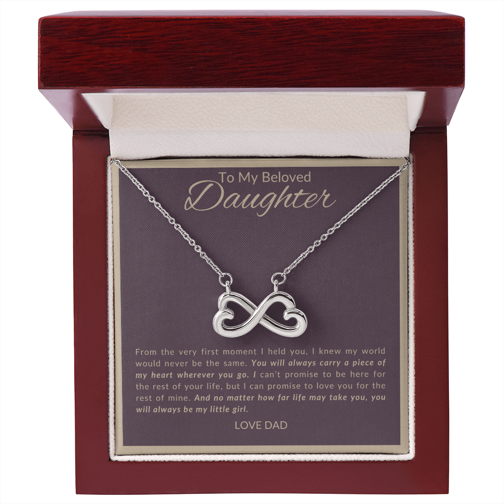 To My Beloved Daughter Necklace From Dad | Infinity Heart Gift