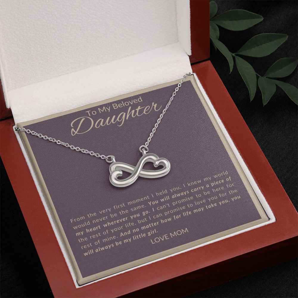 To My Beloved Daughter Necklace From Mom | Infinity Heart Gift