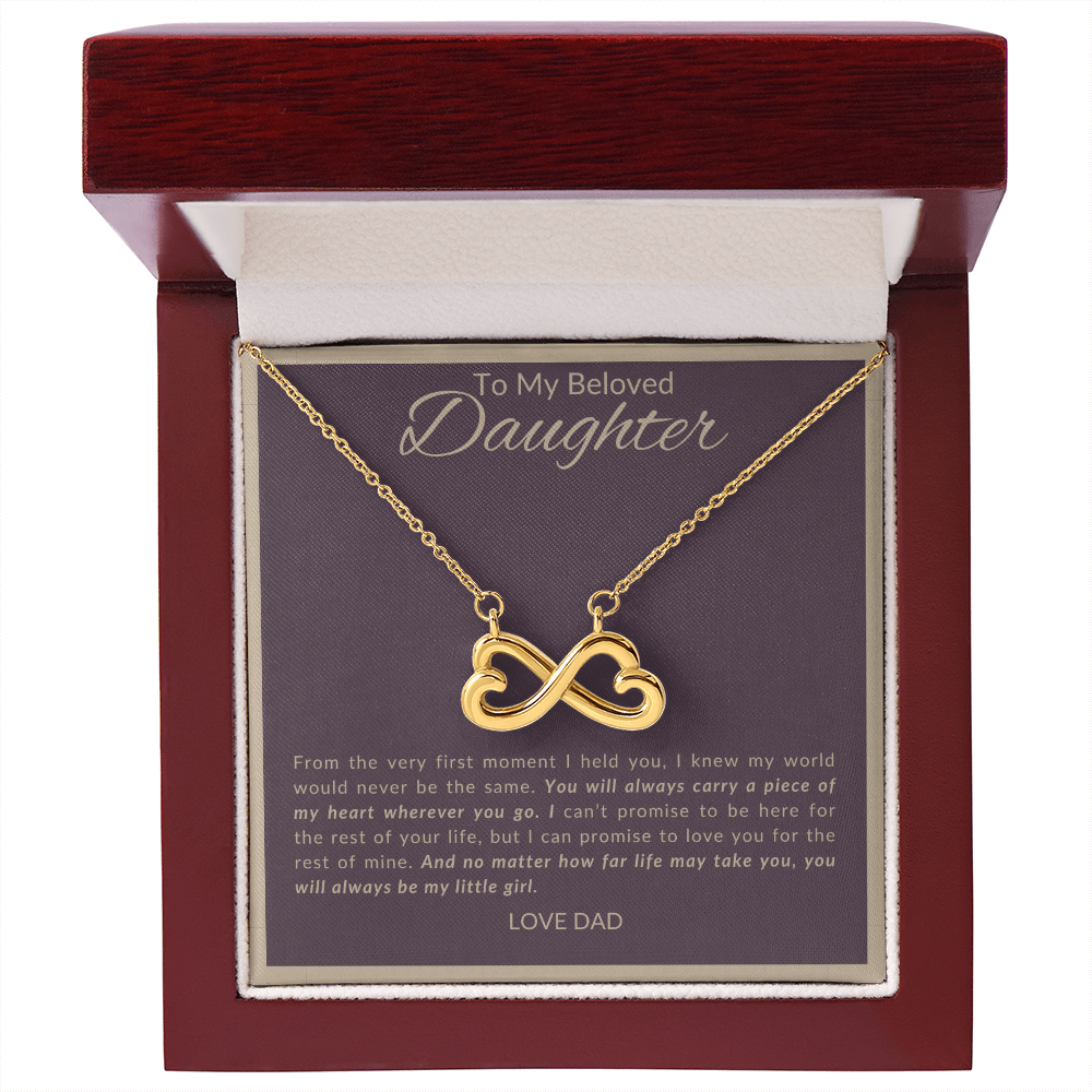 To My Beloved Daughter Necklace From Dad | Infinity Heart Gift