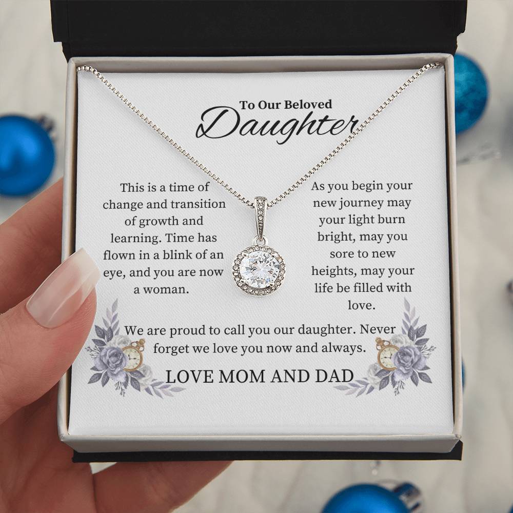 To Our Beloved Daughter Eternal Hope Necklace Love Mom and Dad