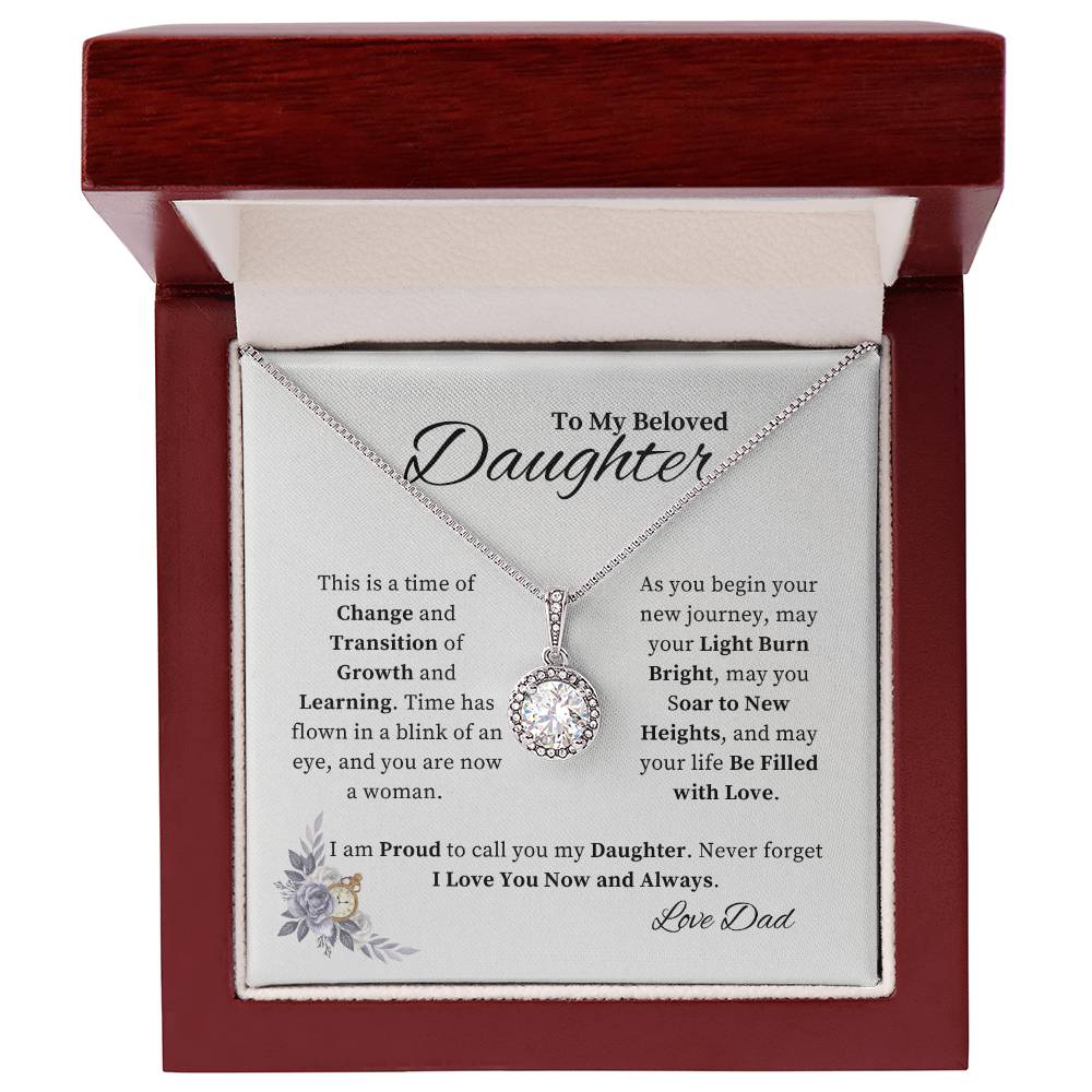 To My Beloved Daughter from Dad - Inspirational Gift of Love Eternal Hope Necklace
