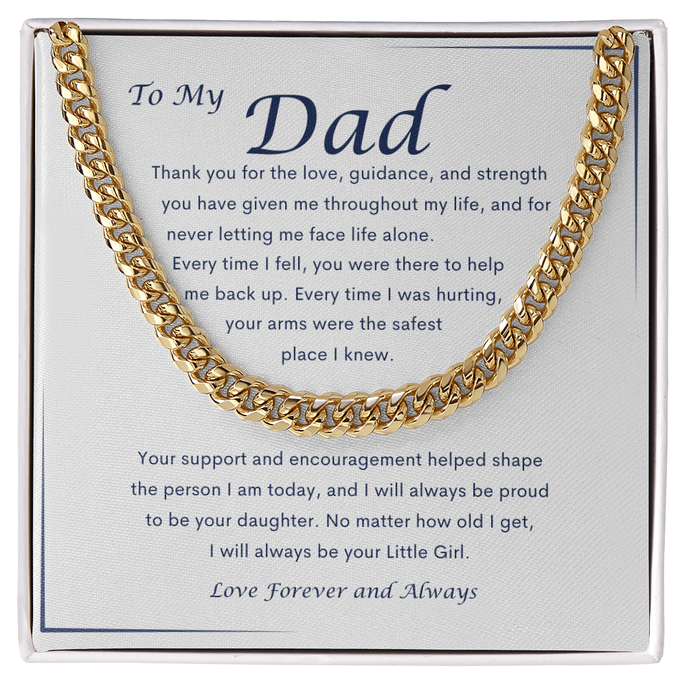 To My Dad – A Daughter's Love - Cuban Link Chain Necklace Gift