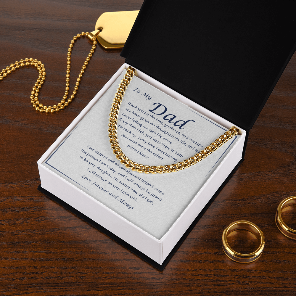 To My Dad – A Daughter's Love - Cuban Link Chain Necklace Gift