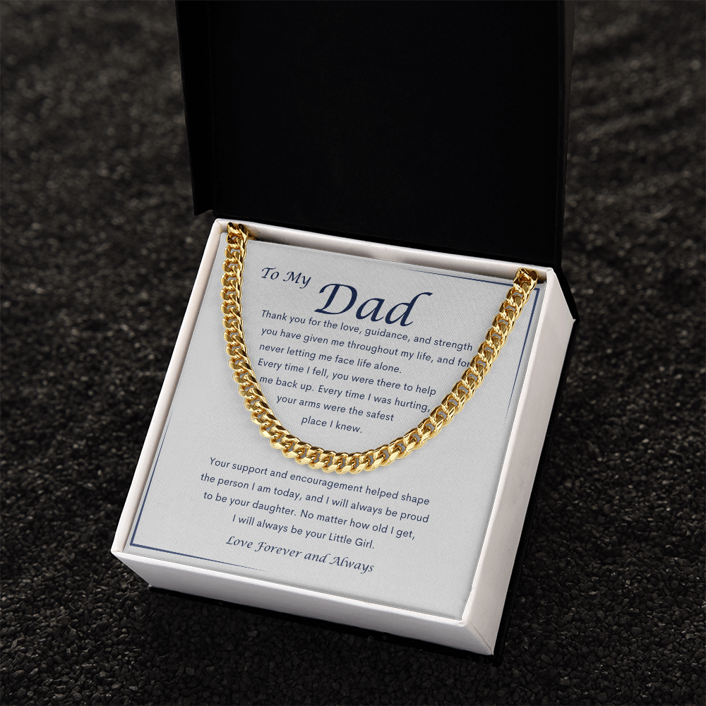 To My Dad – A Daughter's Love - Cuban Link Chain Necklace Gift