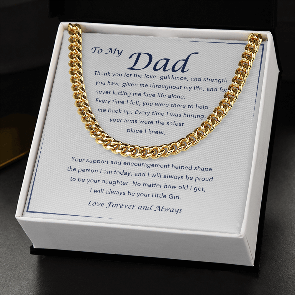 To My Dad – A Daughter's Love - Cuban Link Chain Necklace Gift