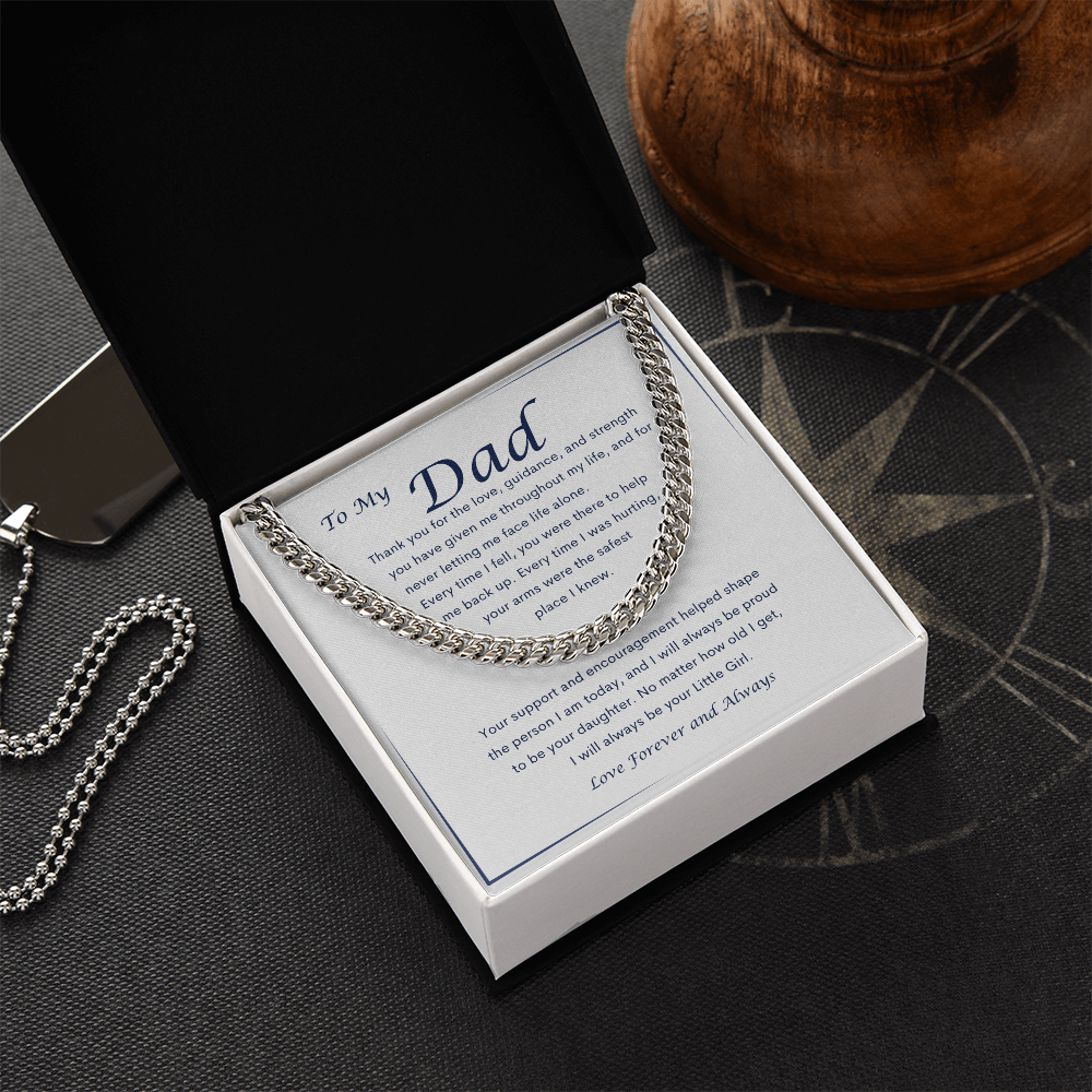 To My Dad – A Daughter's Love - Cuban Link Chain Necklace Gift
