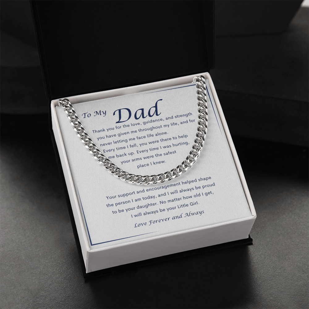 To My Dad – A Daughter's Love - Cuban Link Chain Necklace Gift