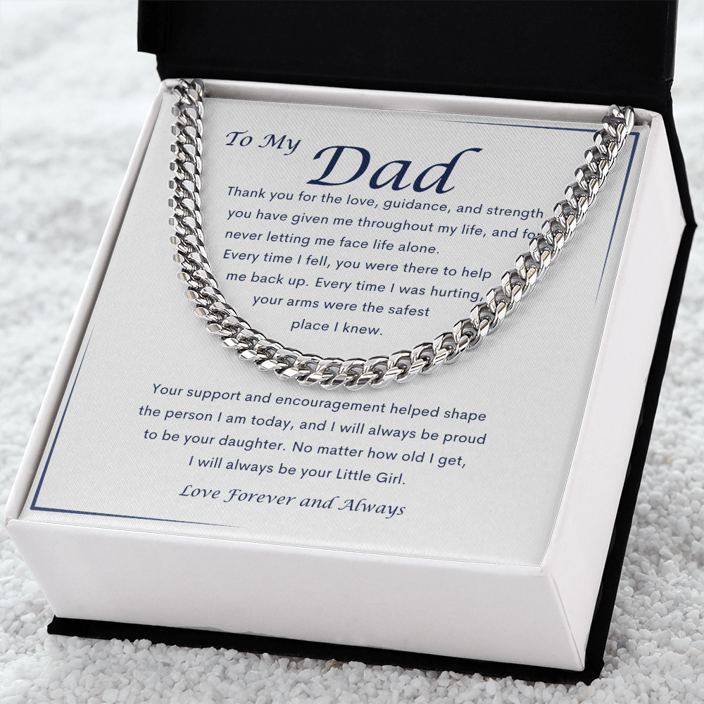 To My Dad – A Daughter's Love - Cuban Link Chain Necklace Gift
