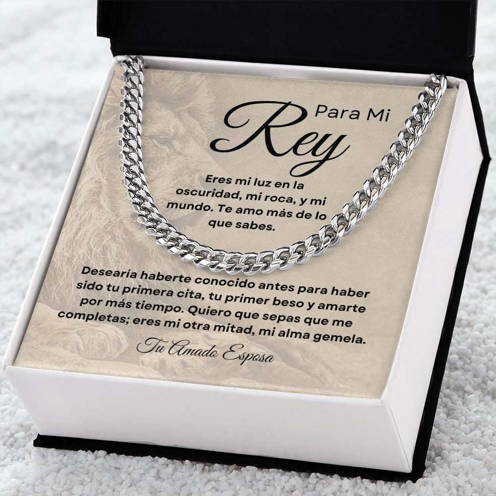 Para Mi Rey "Eres Mi Luz, Mi Roca, Mi Mundo" Cadena De Eslabones Cubana