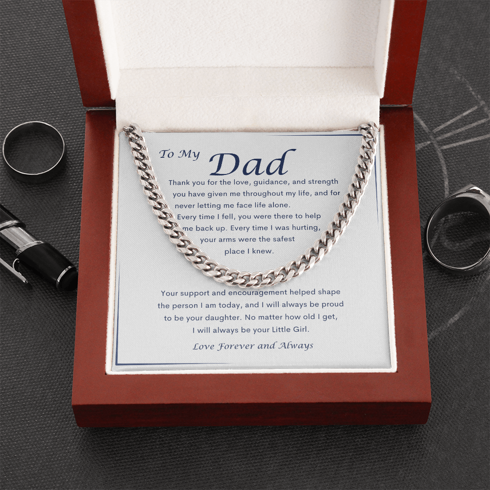 To My Dad – A Daughter's Love - Cuban Link Chain Necklace Gift