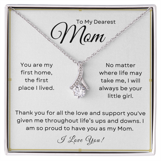 Dearest Mom, Your Little Girl Alluring Beauty Necklace - jewelry 