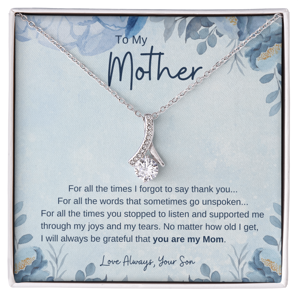 To My Mother Necklace From Son – Thank You Mom Gift