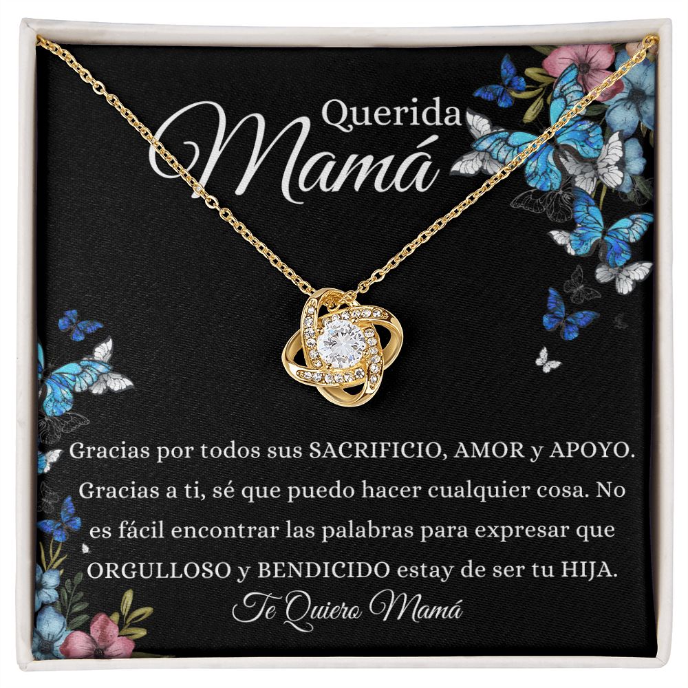 Para Mamá "Querida Mamá" Collar Nudo de Amor