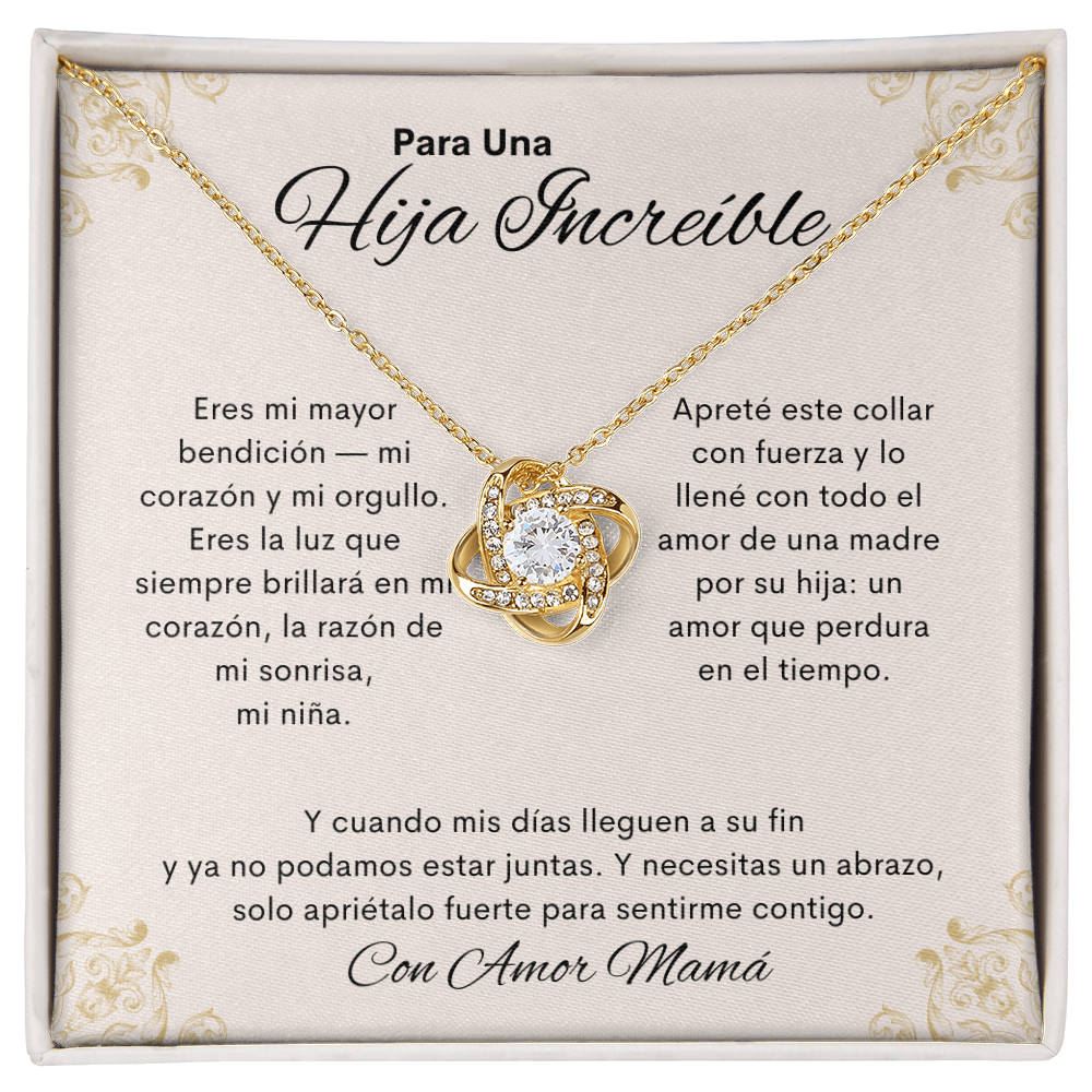 Para Una Hija Increíble – Collar Nudo de Amor | Regalo de Mamá