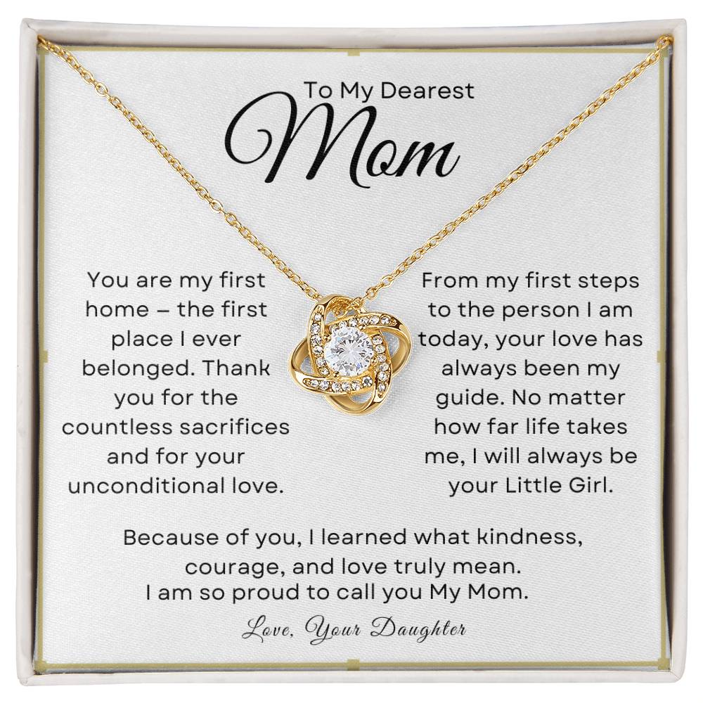 To My Dearest Mom - Love Knot Necklace from Daughter