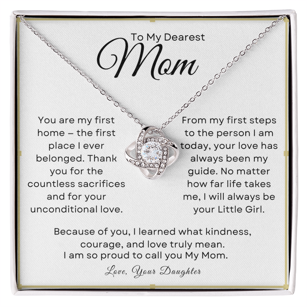 To My Dearest Mom - Love Knot Necklace from Daughter
