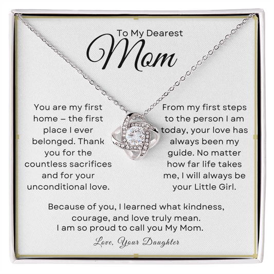 To My Dearest Mom - Love Knot Necklace from Daughter