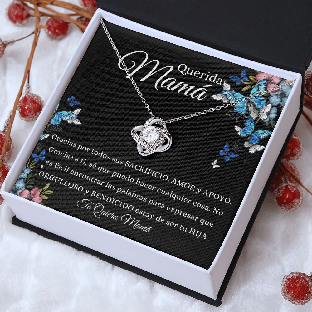 Para Mamá "Querida Mamá" Collar Nudo de Amor