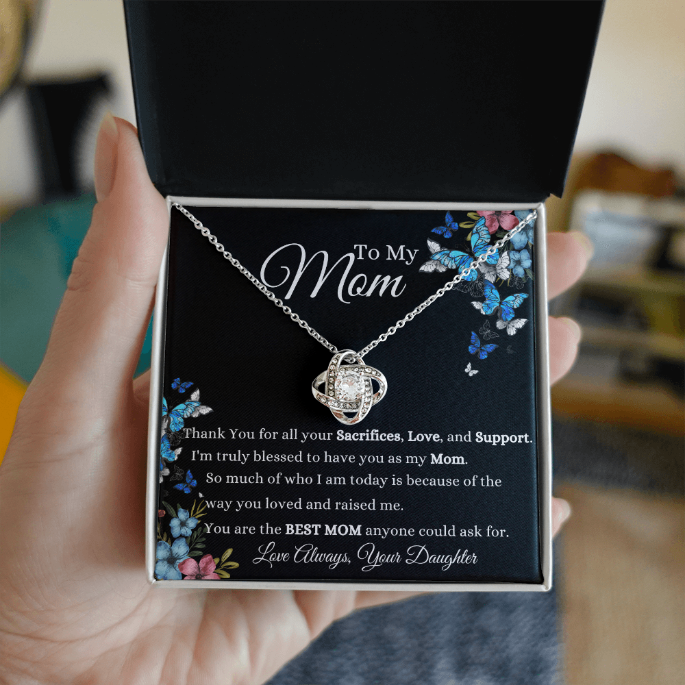 To My Mom - Love Knot Necklace - Best Mom ever!