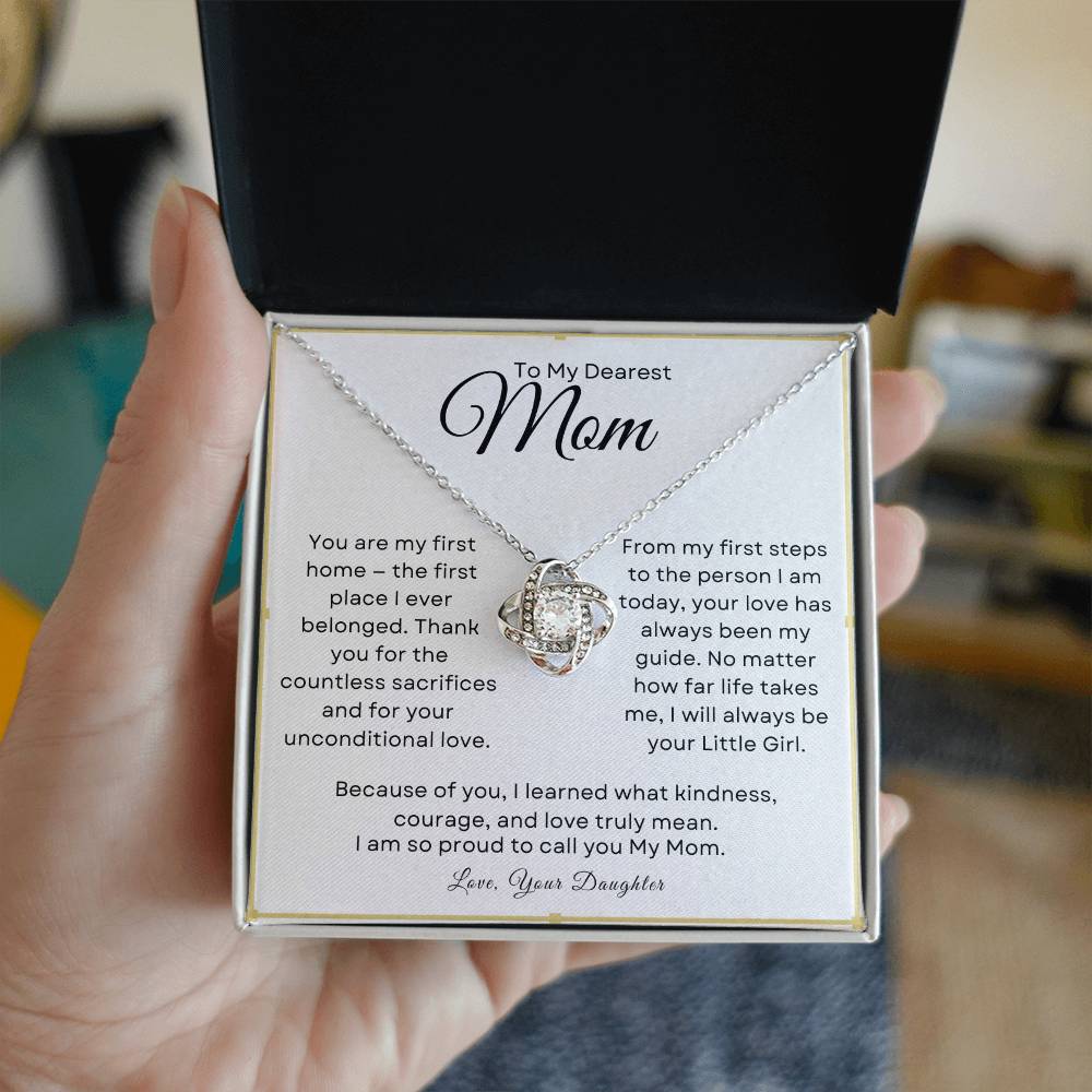 To My Dearest Mom - Love Knot Necklace from Daughter