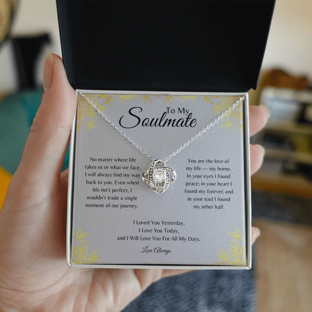 To My Soulmate Love Knot Necklace | Romantic Forever Love Gift