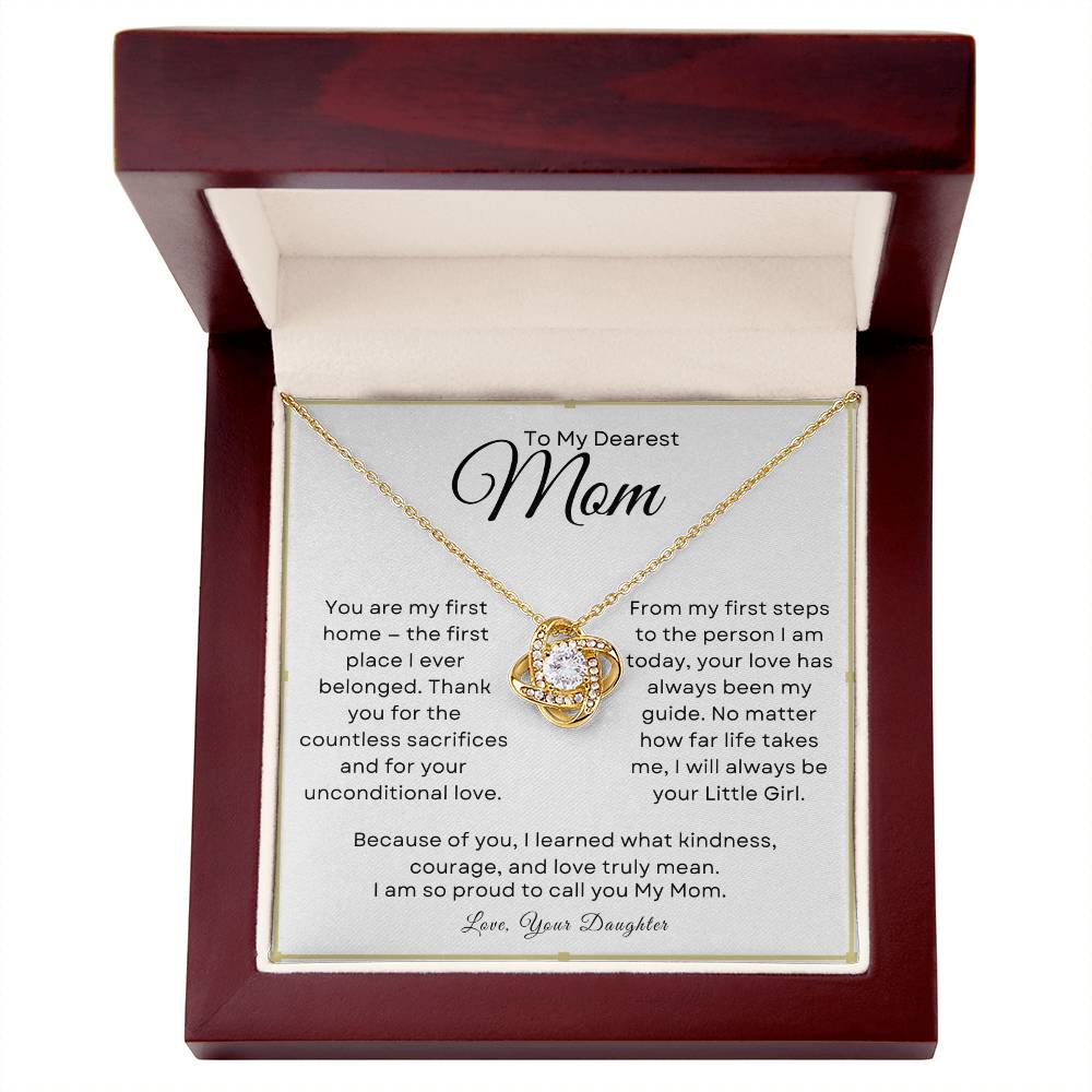 To My Dearest Mom - Love Knot Necklace from Daughter