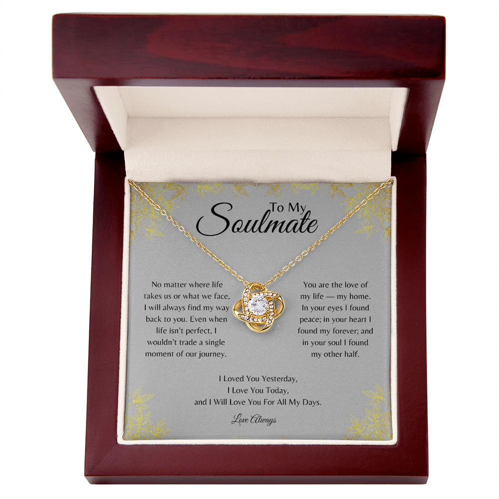 To My Soulmate Love Knot Necklace | Romantic Forever Love Gift