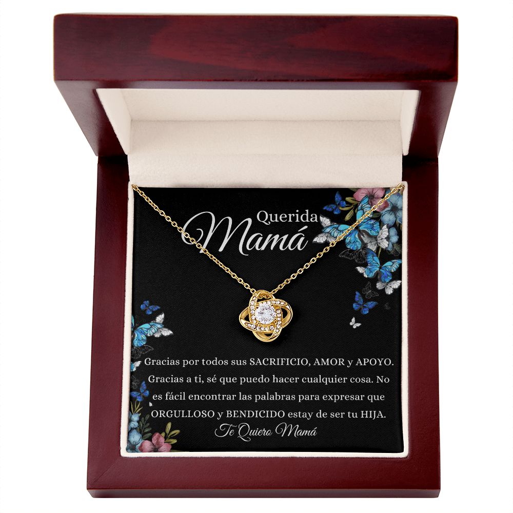 Para Mamá "Querida Mamá" Collar Nudo de Amor