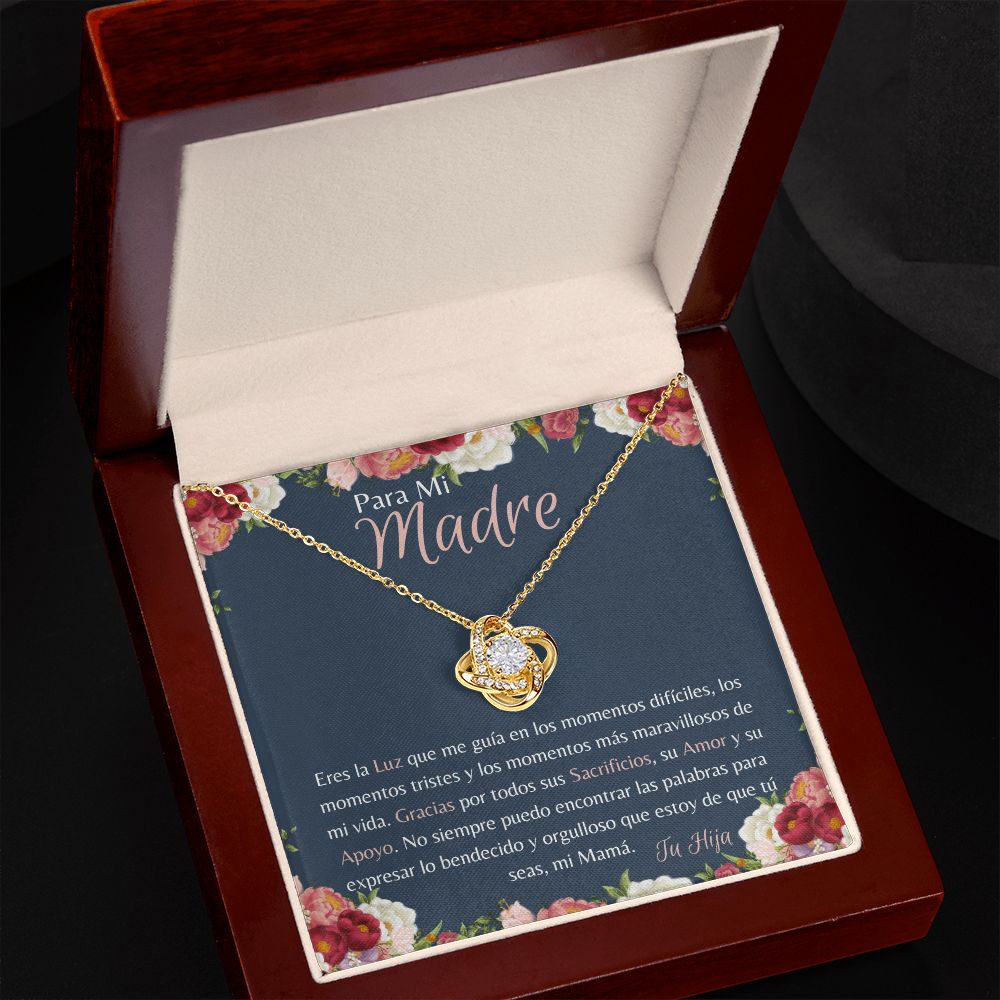 Para Mi Madre "Gracias por todos sus Sacrificios" Collar Nudo de Amor
