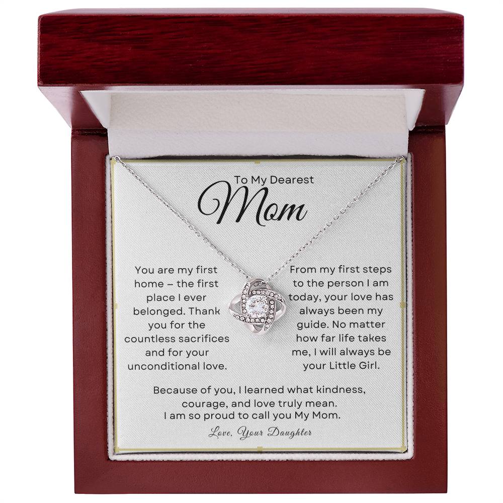 To My Dearest Mom - Love Knot Necklace from Daughter