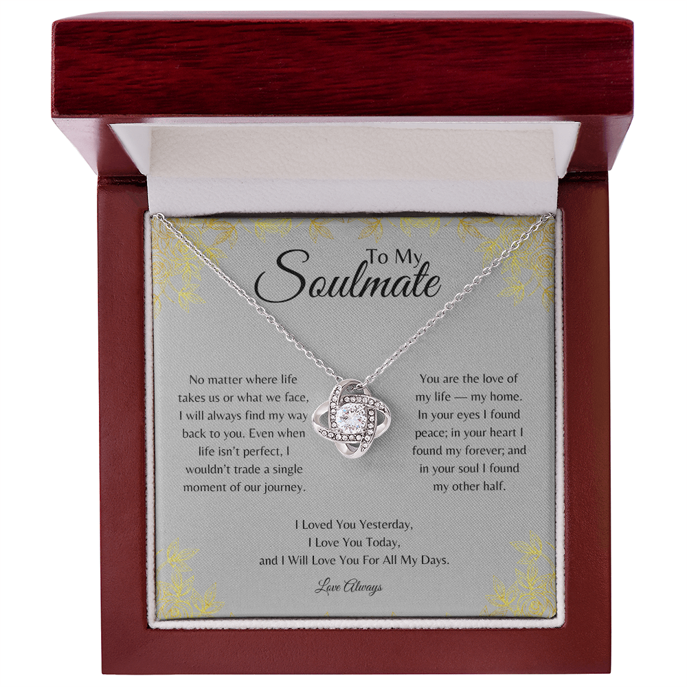 To My Soulmate Love Knot Necklace | Romantic Forever Love Gift