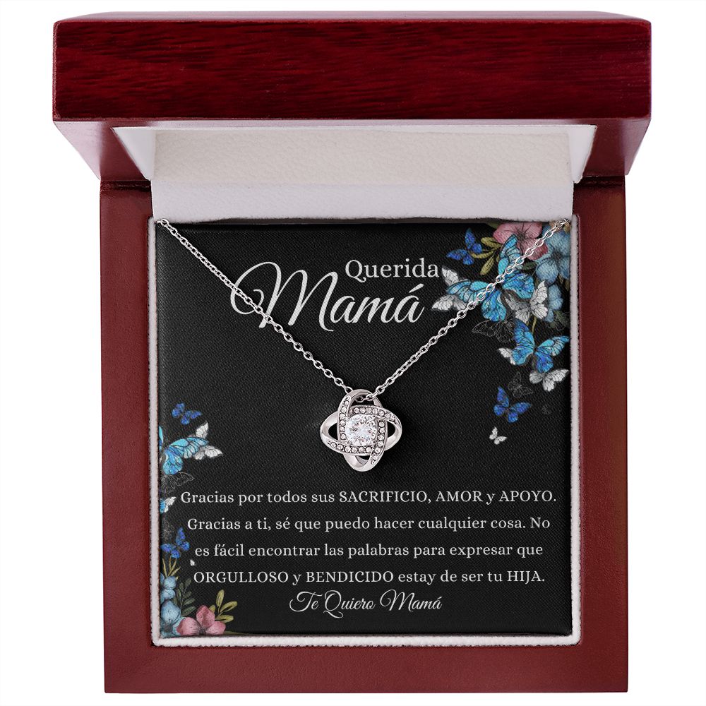 Para Mamá "Querida Mamá" Collar Nudo de Amor