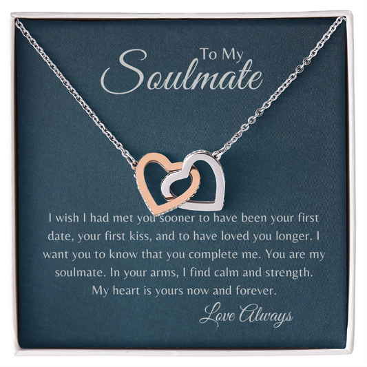 Soulmate - My other half. Interlocking Hearts - jewelry