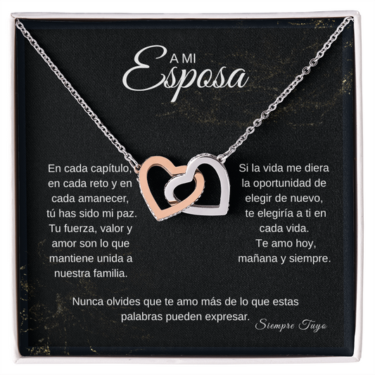 A Mi Esposa – Collar Te Dos Corazones – Regalo Romántico