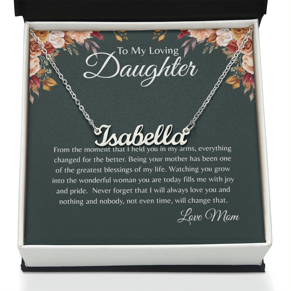 To My Loving Daughter Personalized Name Necklace From Mom