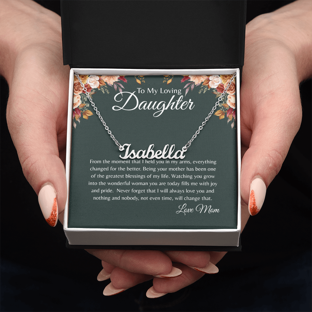 To My Loving Daughter Personalized Name Necklace From Mom
