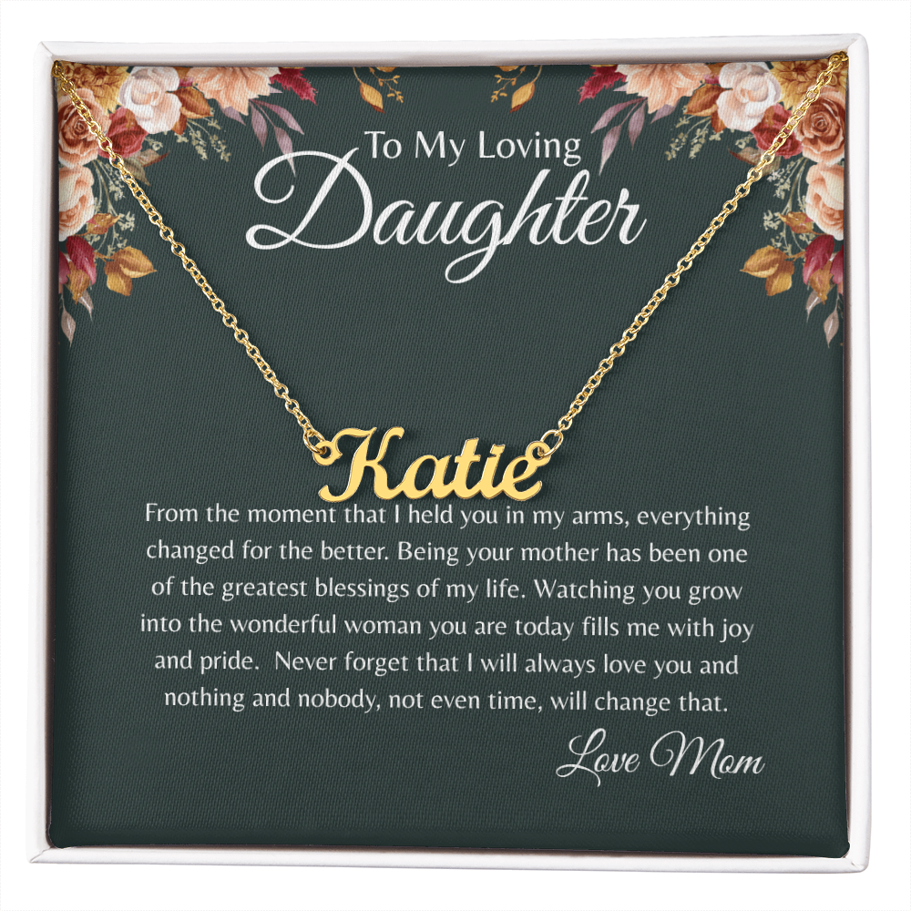 To My Loving Daughter Personalized Name Necklace From Mom