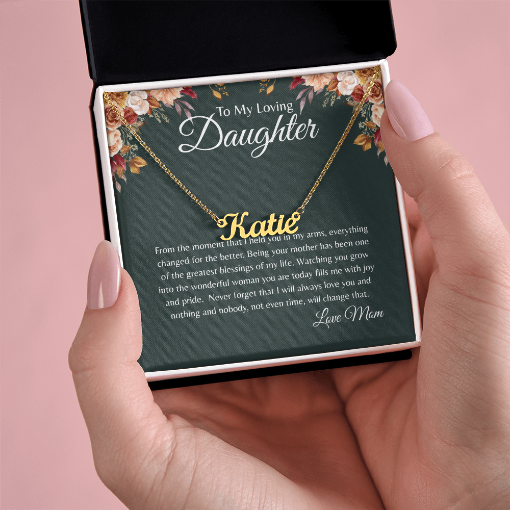 To My Loving Daughter Personalized Name Necklace From Mom