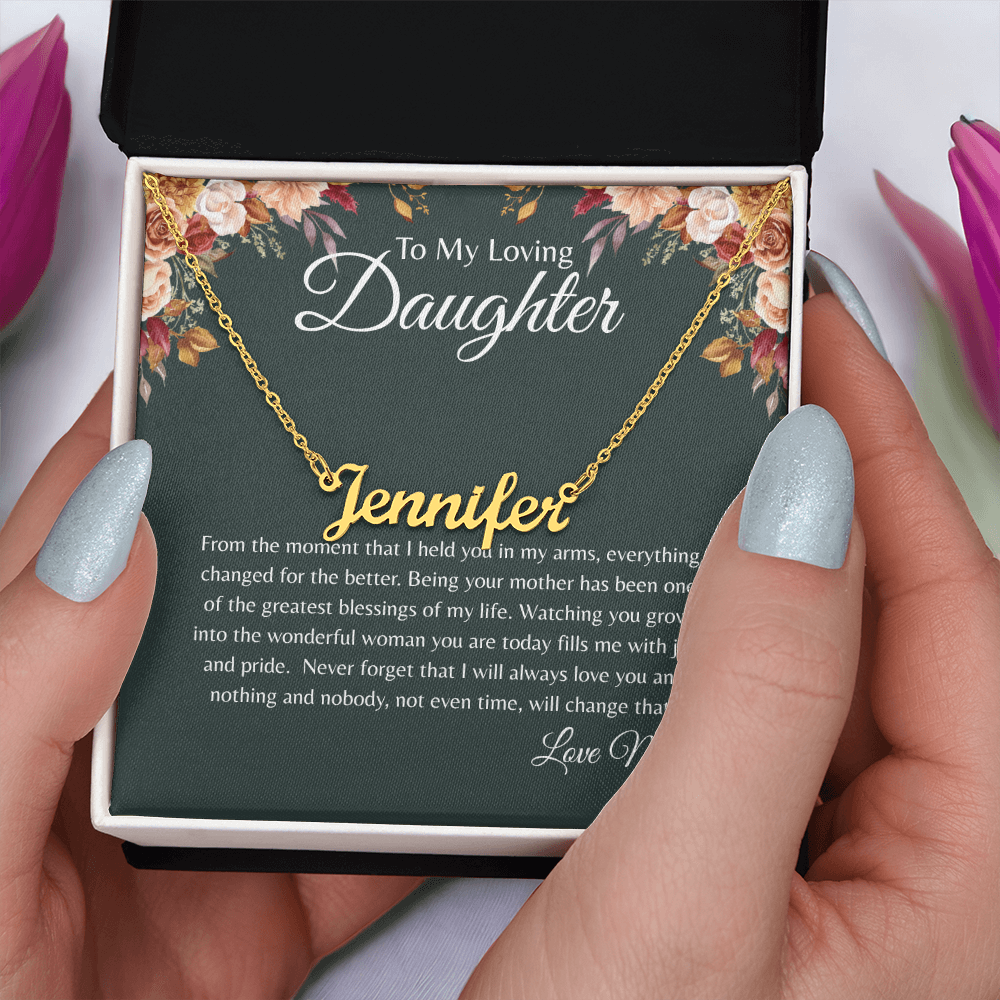To My Loving Daughter Personalized Name Necklace From Mom