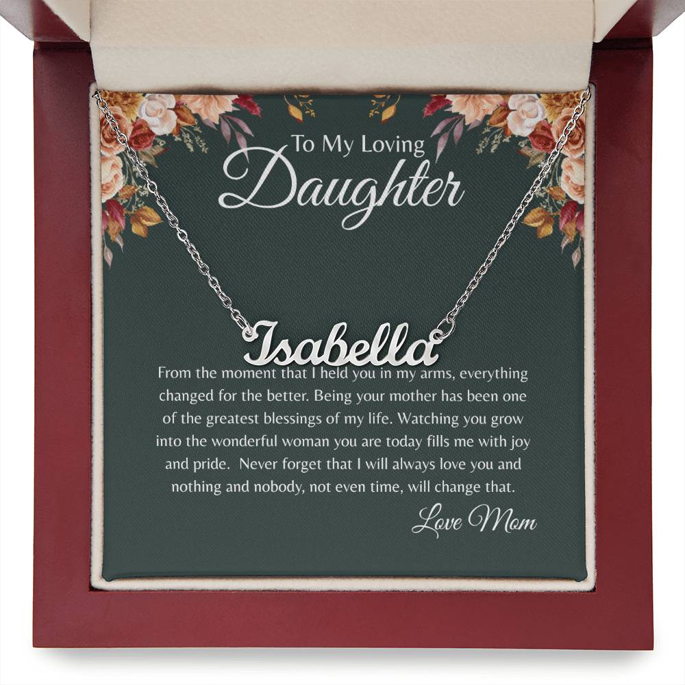 To My Loving Daughter Personalized Name Necklace From Mom