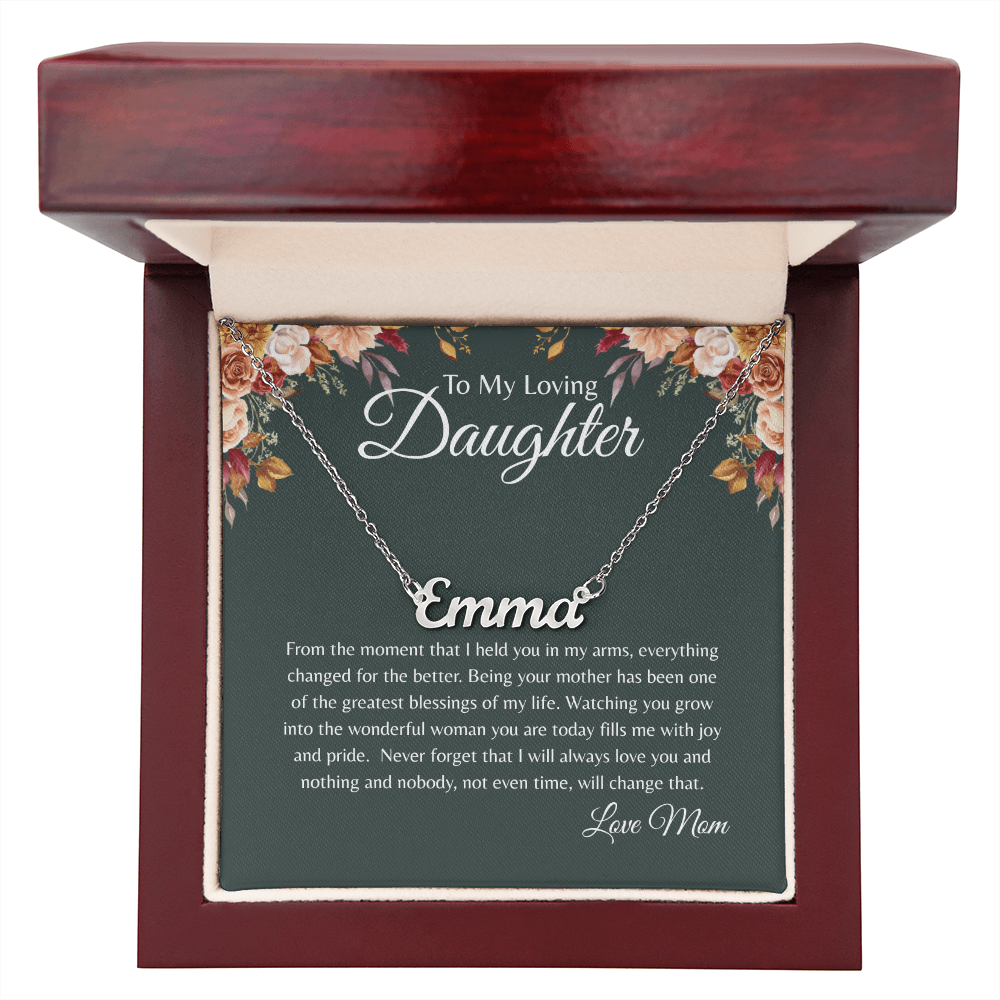 To My Loving Daughter Personalized Name Necklace From Mom